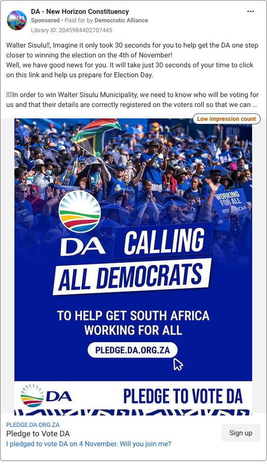 DA - New Horizon Constituency 