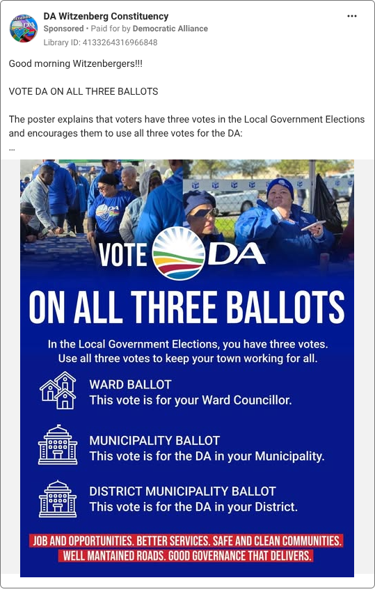 DA Witzenberg Constituency